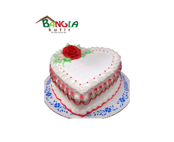 Heart Shape Vanilla Cake 1 Kg 